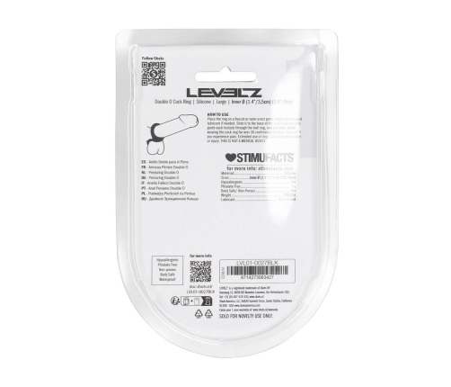 LEVELZ Double O Silicone Dual Ring L Black - Anatomical Support System