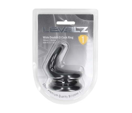 LEVELZ Wide Double O Silicone Dual-Loop Ring M Black - Enhanced Support