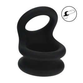LEVELZ Wide Double O Silicone Dual-Loop Ring M Black - Enhanced Support