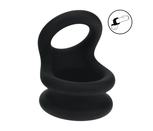 LEVELZ Wide Double O Silicone Dual-Loop Ring M Black - Enhanced Support