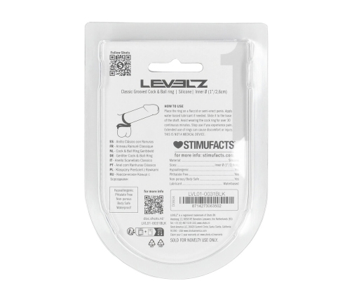 LEVELZ Dual Silicone Performance Ring Black - Grooved Anatomical Design