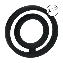LEVELZ Dual Silicone Performance Ring Black - Grooved Anatomical Design