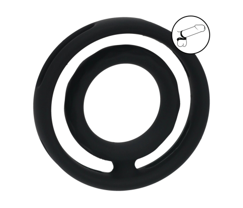 LEVELZ Dual Silicone Performance Ring Black - Grooved Anatomical Design