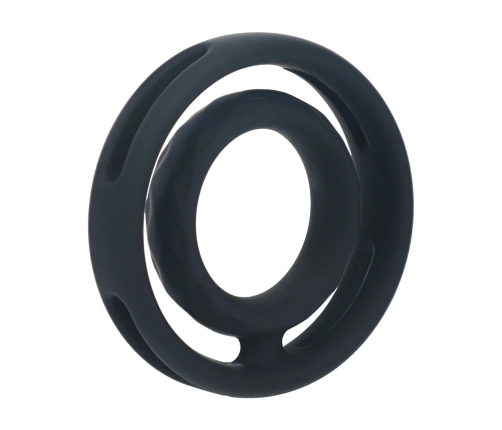 LEVELZ Dual Silicone Performance Ring Black - Grooved Anatomical Design