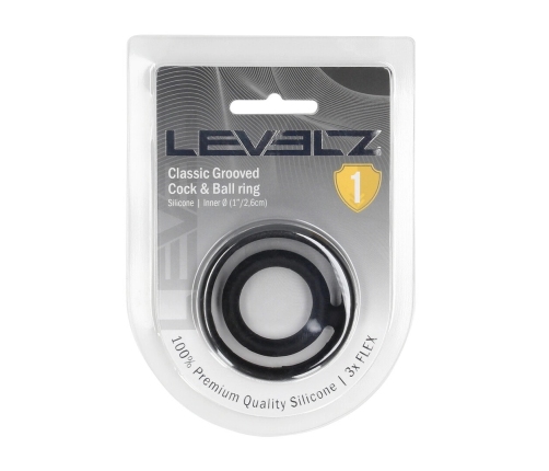 LEVELZ Dual Silicone Performance Ring Black - Grooved Anatomical Design