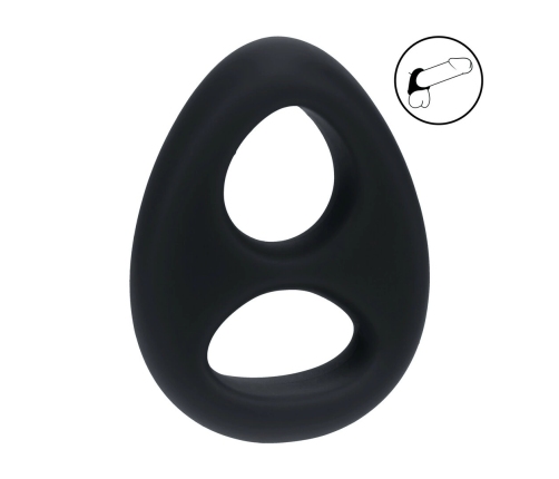 Levelz Double Liquid Silicone Dual Support Ring Black Anatomical Design