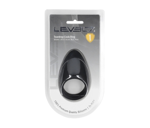 LEVELZ Teardrop Silicone Ring Black - Ergonomic Intimate Support System