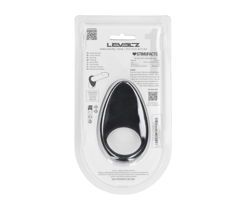 LEVELZ Teardrop Silicone Ring Black - Ergonomic Intimate Support System