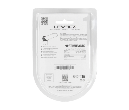 LEVELZ Silicone Dual Support Harness Black - Enhanced Stability System
