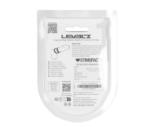 LEVELZ Dual Loop Silicone Support Ring Black - Adjustable System