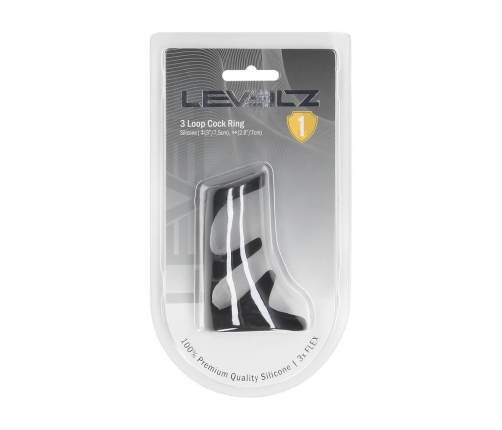 LEVELZ 3-Loop Silicone Performance System Black Adjustable Rings