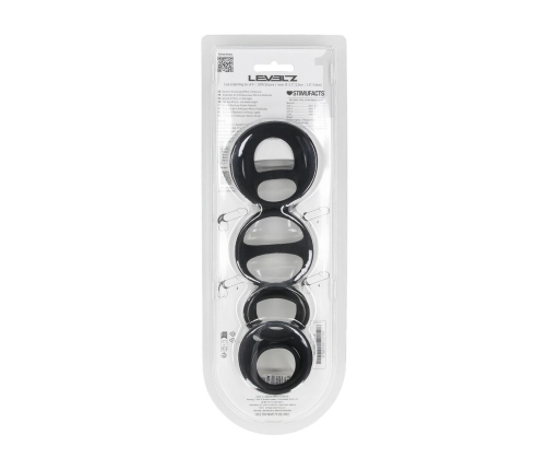 LEVELZ Silicone Ring Set 4pcs Black - Versatile Intimate Support System