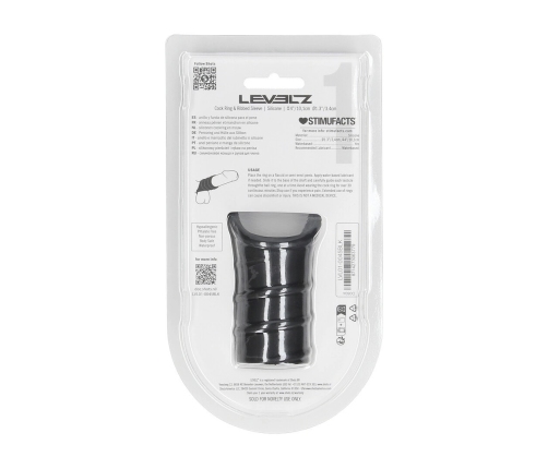 LEVELZ Silicone Ring with Ribbed Silicone Sleeve Black - Adjustable System