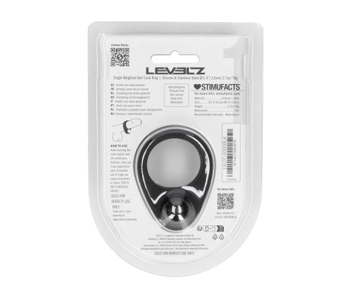 LEVELZ Liquid Silicone Weighted Intimate Ring Black - Anatomical Design