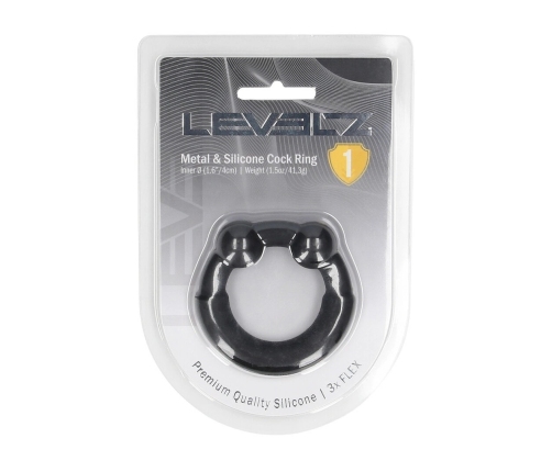 LEVELZ Black Silicone & Metal Weighted Intimate Ring - Adjustable Fit