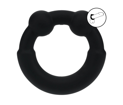 LEVELZ Black Silicone & Metal Weighted Intimate Ring - Adjustable Fit