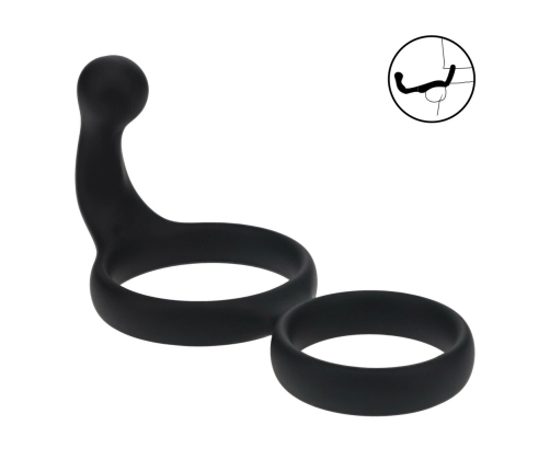 LEVELZ Silicone Dual Performance Ring with Anal Attachment Black