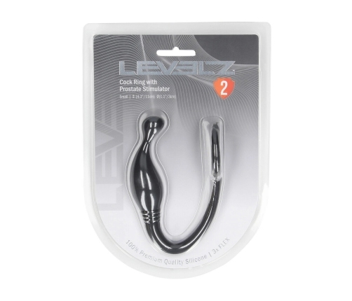 LEVELZ Silicone Intimate Support Ring S with Curved Prostate Massager Black