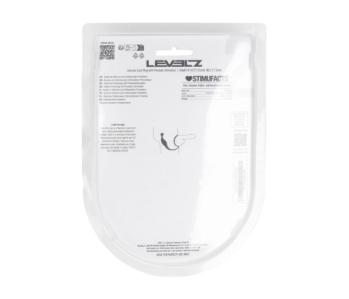 LEVELZ Silicone Intimate Support Ring S with Curved Prostate Massager Black