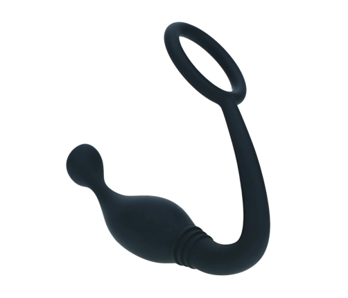 LEVELZ Silicone Intimate Support Ring S with Curved Prostate Massager Black