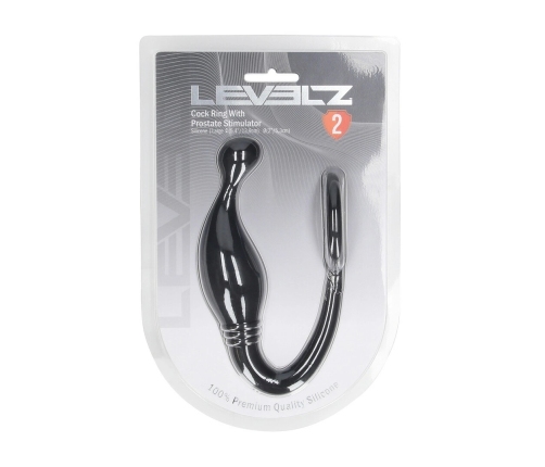 LEVELZ Silicone Support Ring & Prostate Massager L Black