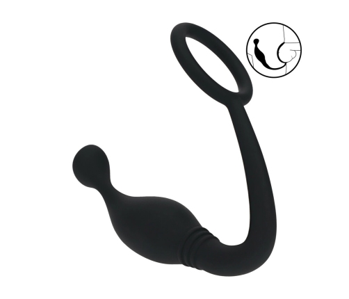 LEVELZ Silicone Support Ring & Prostate Massager L Black