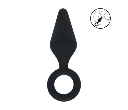 LEVELZ Silicone Intimate Plug S Black with Ergonomic Loop Handle
