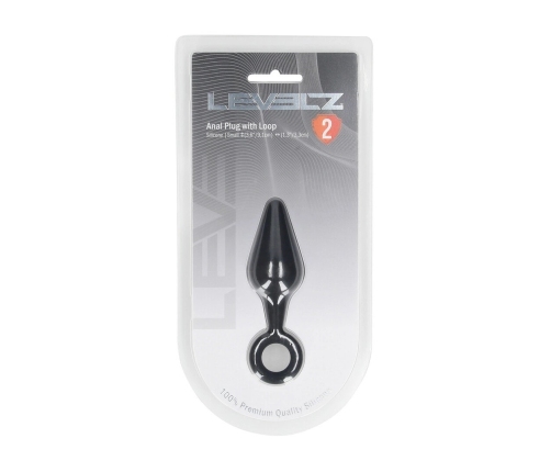 LEVELZ Silicone Intimate Plug S Black with Ergonomic Loop Handle