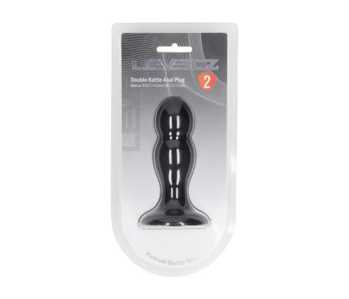 LEVELZ Double Rattle Liquid Silicone Plug M Black - Motion Response System