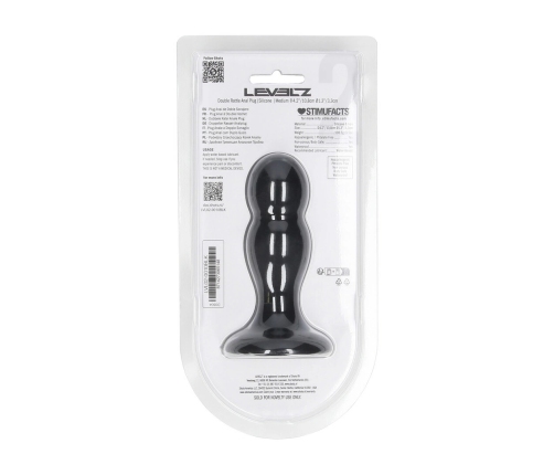 LEVELZ Double Rattle Liquid Silicone Plug M Black - Motion Response System