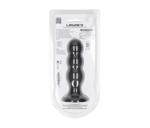 LEVELZ Tri Rattle Liquid Silicone Plug L Black - Triple Bulb, Dynamic Motion