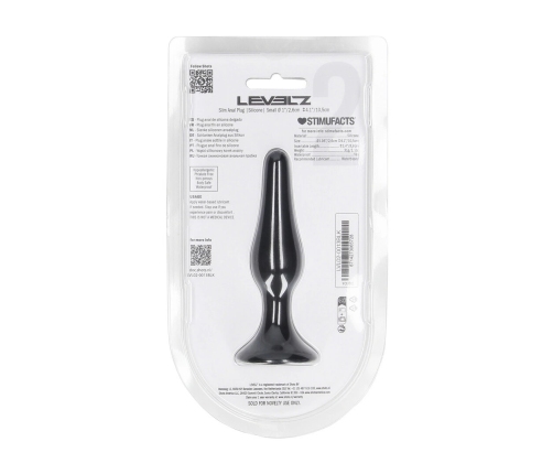 LEVELZ Slim Silicone Plug S Black - Compact Flexible Model