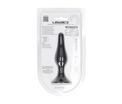 LEVELZ Slim Silicone Plug M Black - Precision Tapered Design