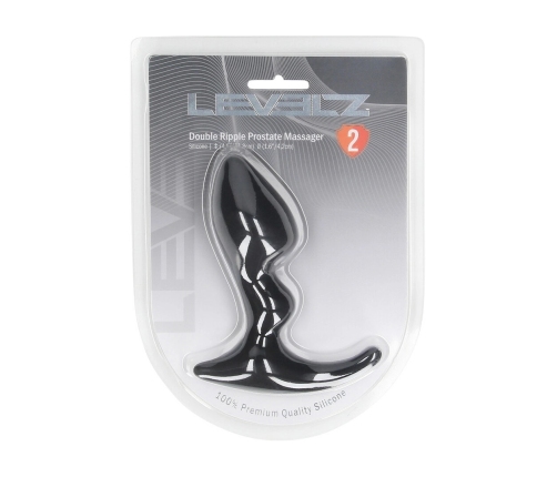LEVELZ Double Ripple Silicone Prostate Model Black - Flexible Anatomical Design