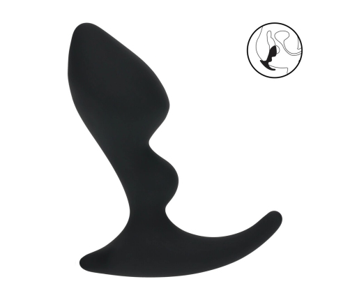 LEVELZ Double Ripple Silicone Prostate Model Black - Flexible Anatomical Design