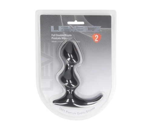 LEVELZ Full Double Ripple Silicone Prostate Model Black - Ergonomic Design