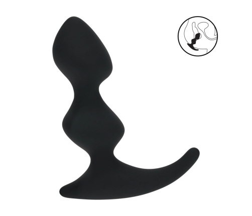 LEVELZ Full Double Ripple Silicone Prostate Model Black - Ergonomic Design