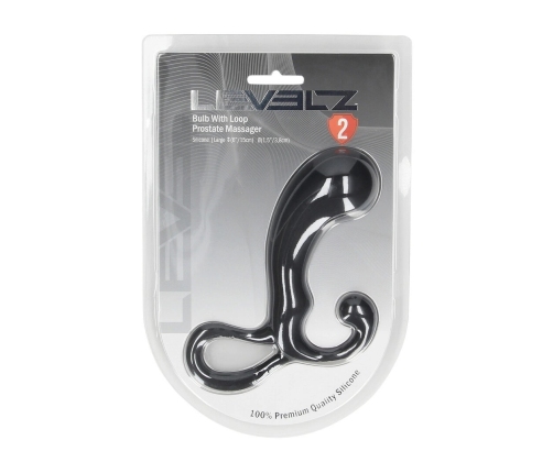 LEVELZ Silicone Prostate Massager L Black - Ergonomic Loop Handle Design