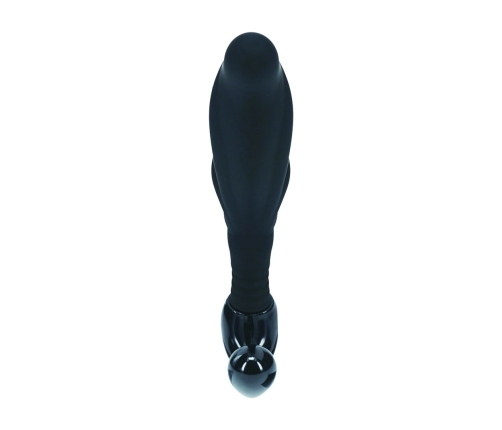 LEVELZ Rippled with Hard Loop Silicone Prostate Massager Model M - Black, Ergonomic Rippled Design