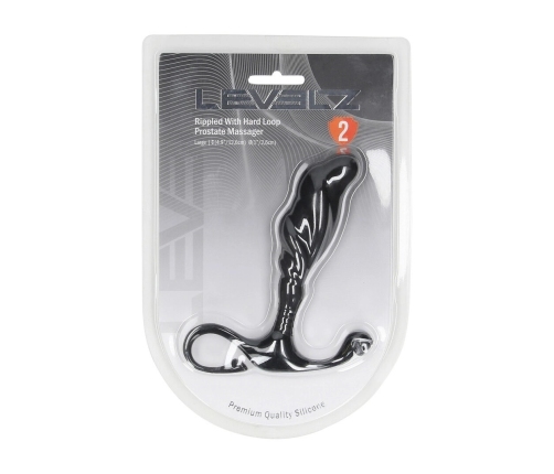 LEVELZ Silicone Prostate Model L - Black, Textured Ergonomic Design