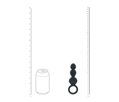 LEVELZ Beaded Silicone Probe with Safety Loop Black - Flexible Design