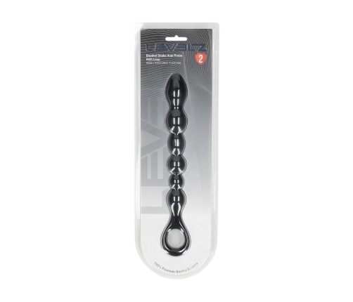 LEVELZ Black Silicone Flexible Beaded Probe with Loop Handle - 23 cm