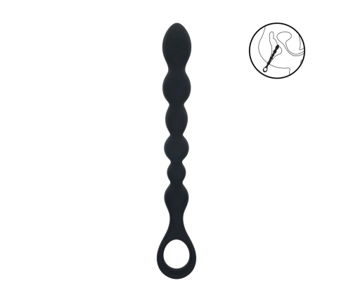 LEVELZ Black Silicone Flexible Beaded Probe with Loop Handle - 23 cm