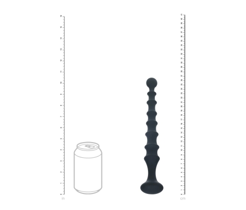 LEVELZ Ribbed Silicone Anal Probe Black - Flexible Flared Base Design
