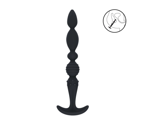 LEVELZ Multi-Textured Silicone Anal Probe Black - Flexible Precision Model