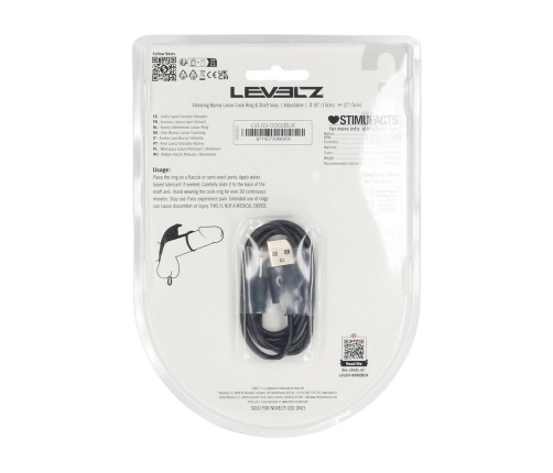 LEVELZ Adjustable Bunny Vibrating Silicone Intimate Ring Black
