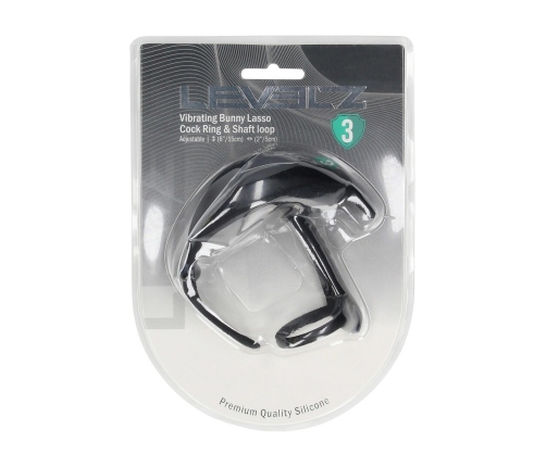 LEVELZ Adjustable Bunny Vibrating Silicone Intimate Ring Black