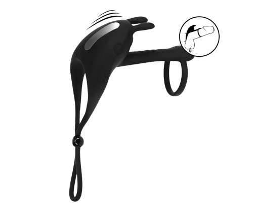 LEVELZ Adjustable Bunny Vibrating Silicone Intimate Ring Black