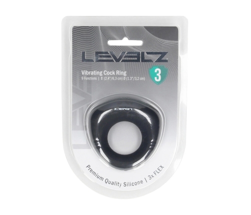 LEVELZ Sealed Liquid Silicone Vibrating Ring Black - Level 3 Power