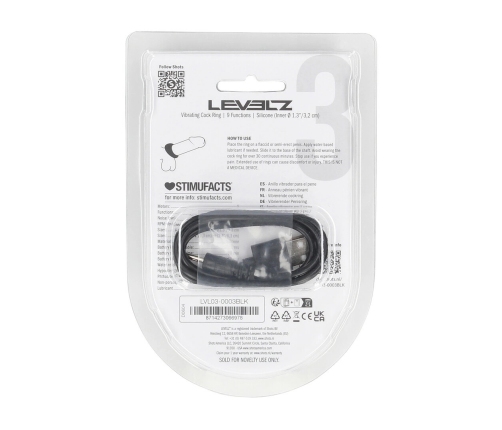 LEVELZ Sealed Liquid Silicone Vibrating Ring Black - Level 3 Power